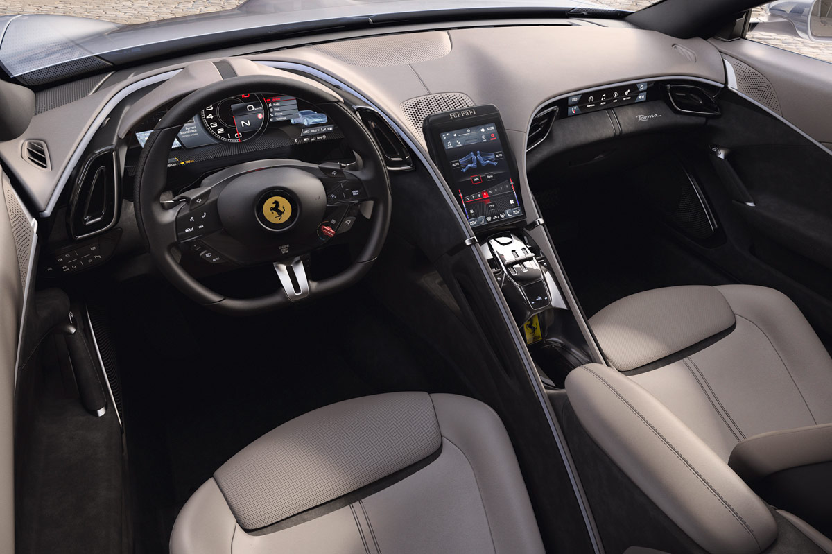 interior del Ferrari Roma