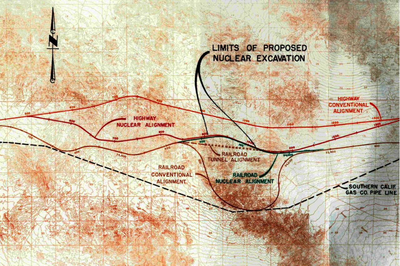 Ruta 66 con bombas nucleares mapa color