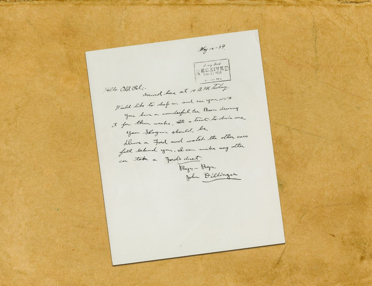 cartas dillinger bonnie clyde henry ford